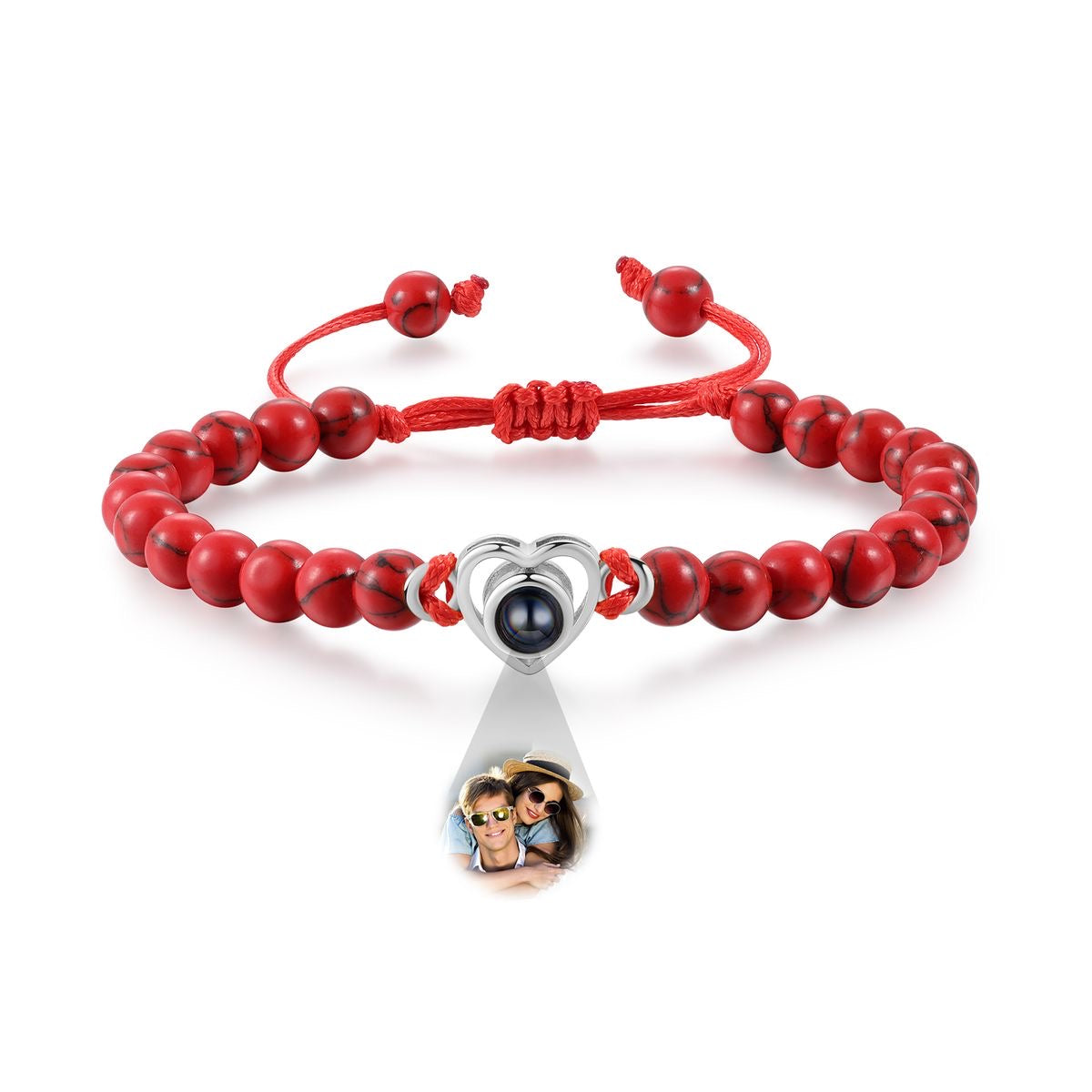 The photo projection stone bead heart shape