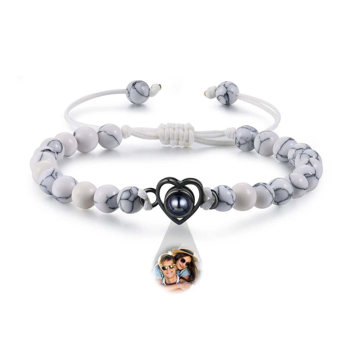 The photo projection stone bead heart shape