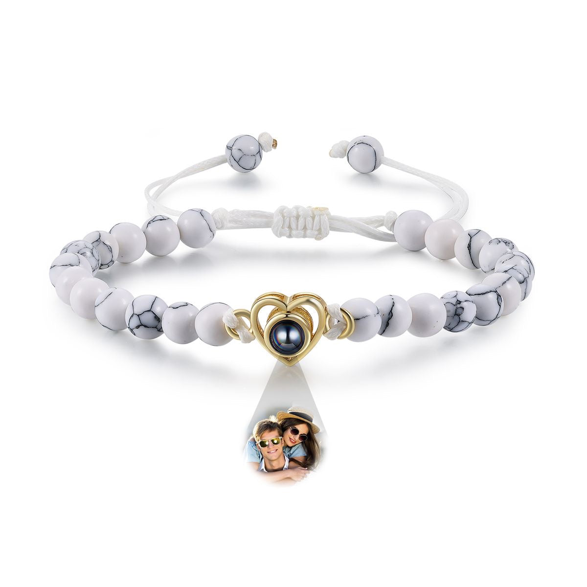 The photo projection stone bead heart shape