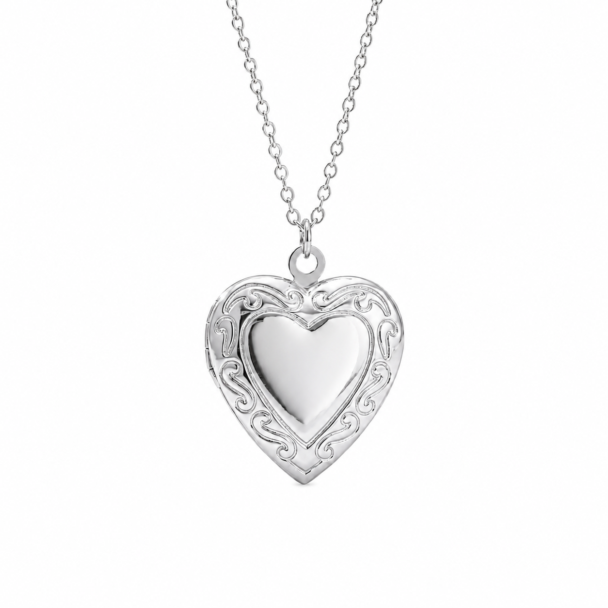 Decorated Heart Locket Necklace
