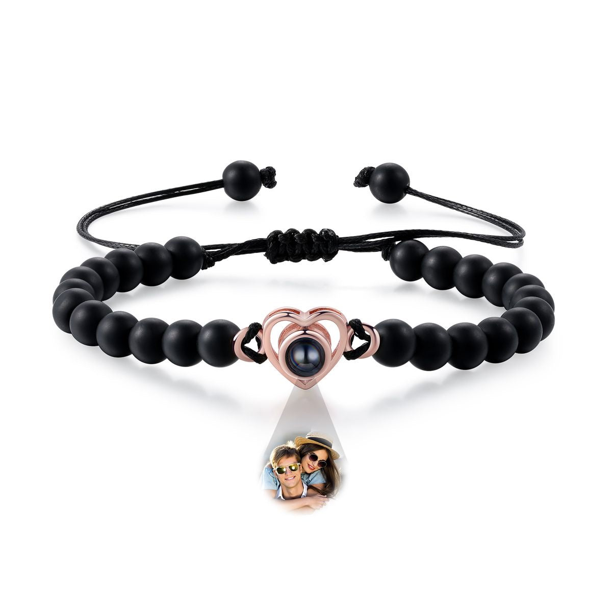 The photo projection stone bead heart shape