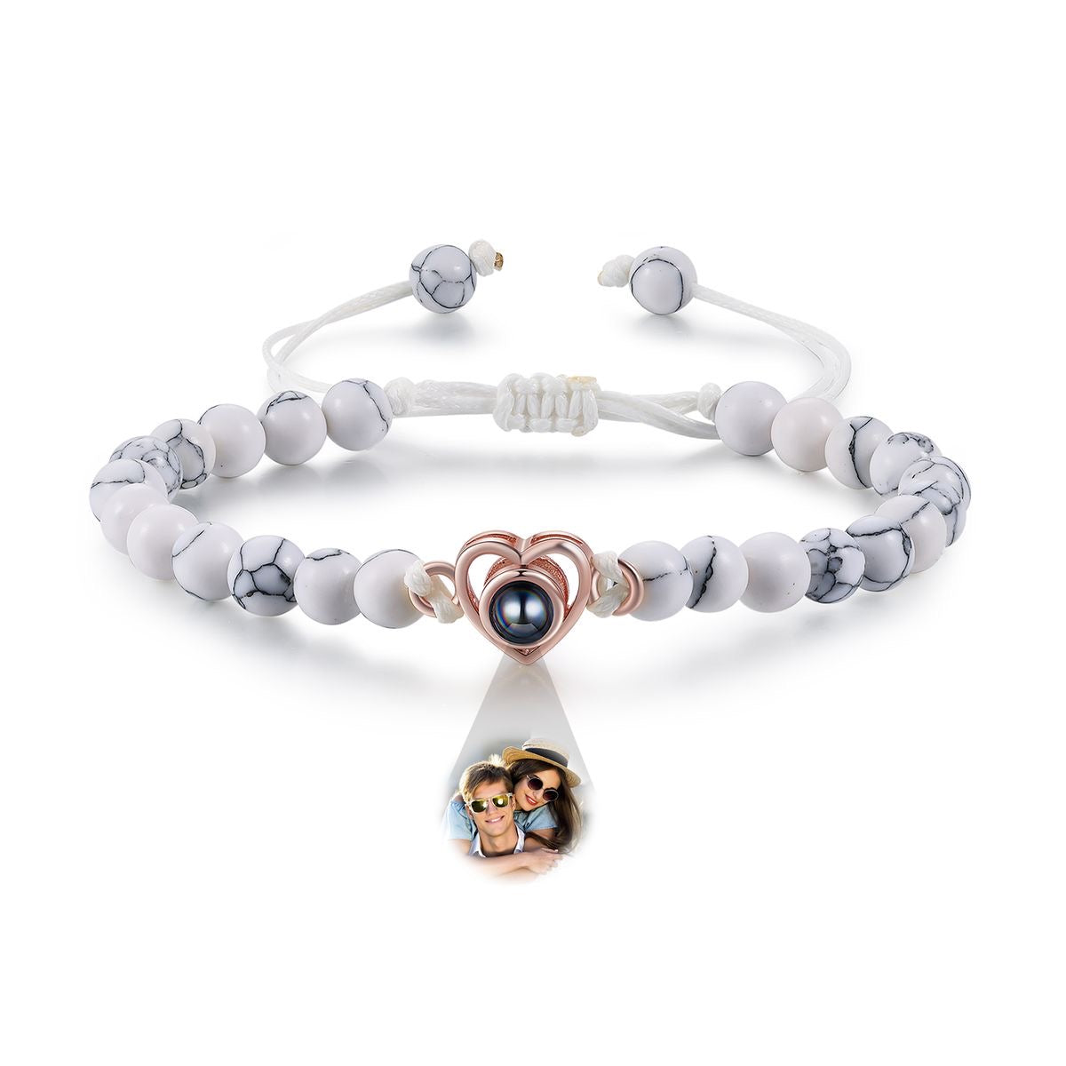 The photo projection stone bead heart shape