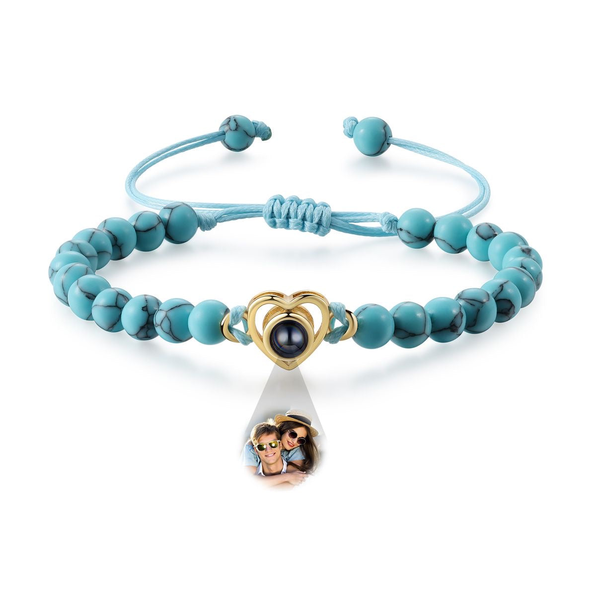 The photo projection stone bead heart shape