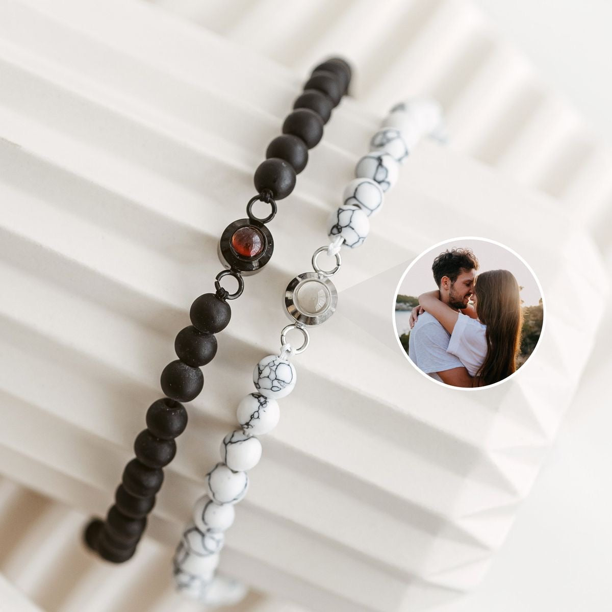 Photo Projection Stone Beads Bracelet