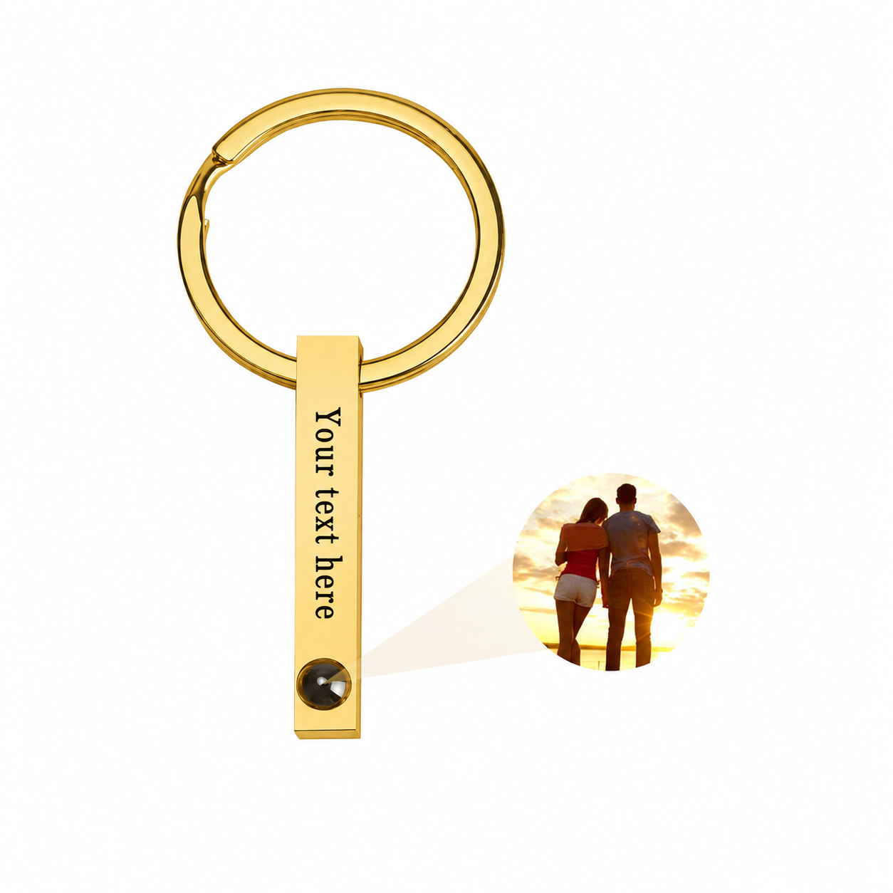 Column Keychain photo projection