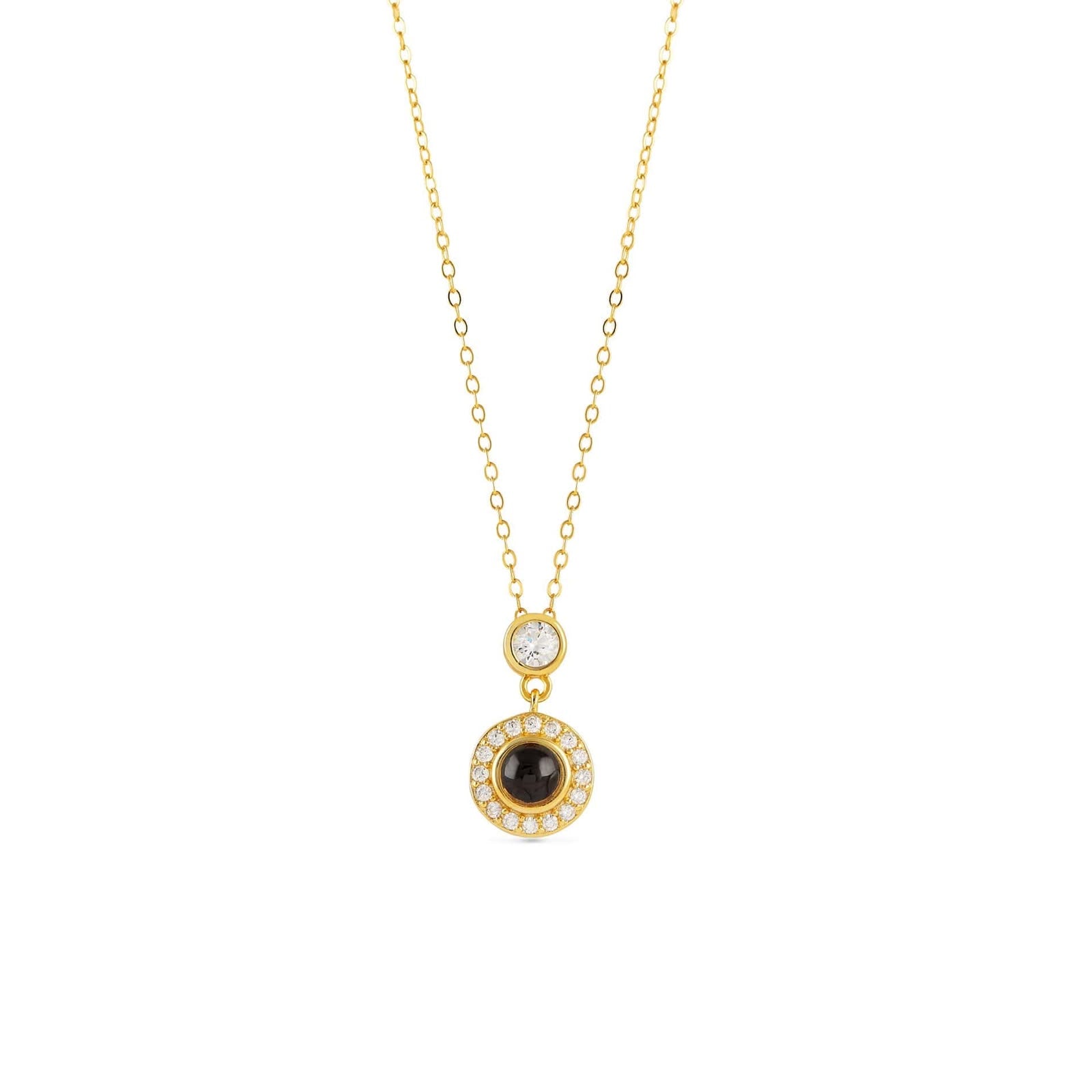 Round Zircon Photo Necklace