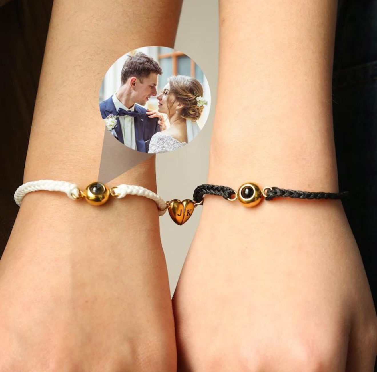 Couples Magnetic Photo Bracelets