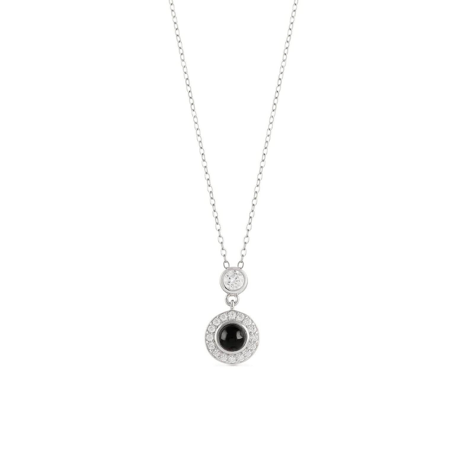 Round Zircon Photo Necklace