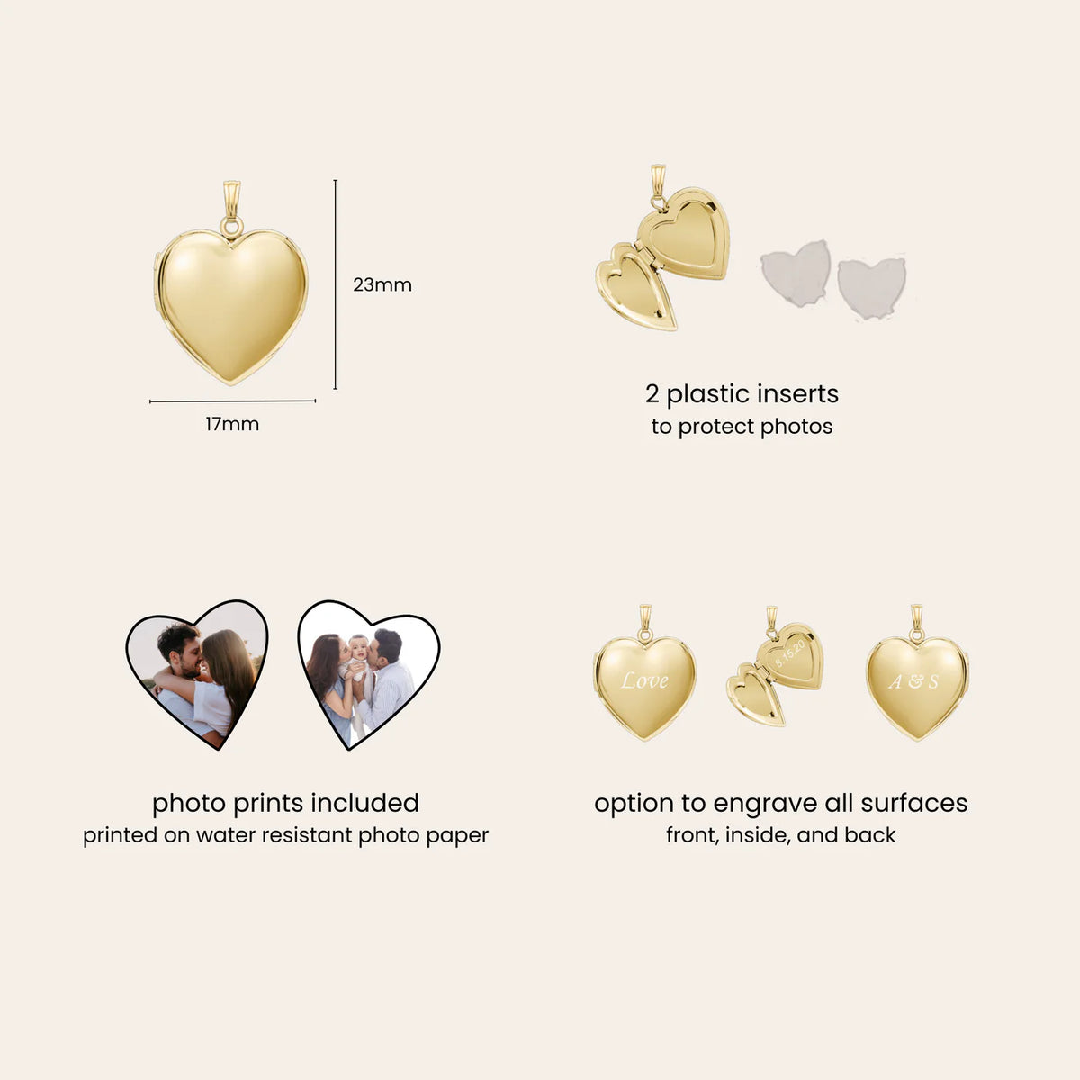 Heart Locket Photo Necklace