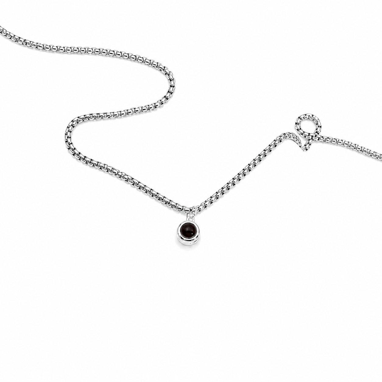 Box Chain Round bead photo Necklace