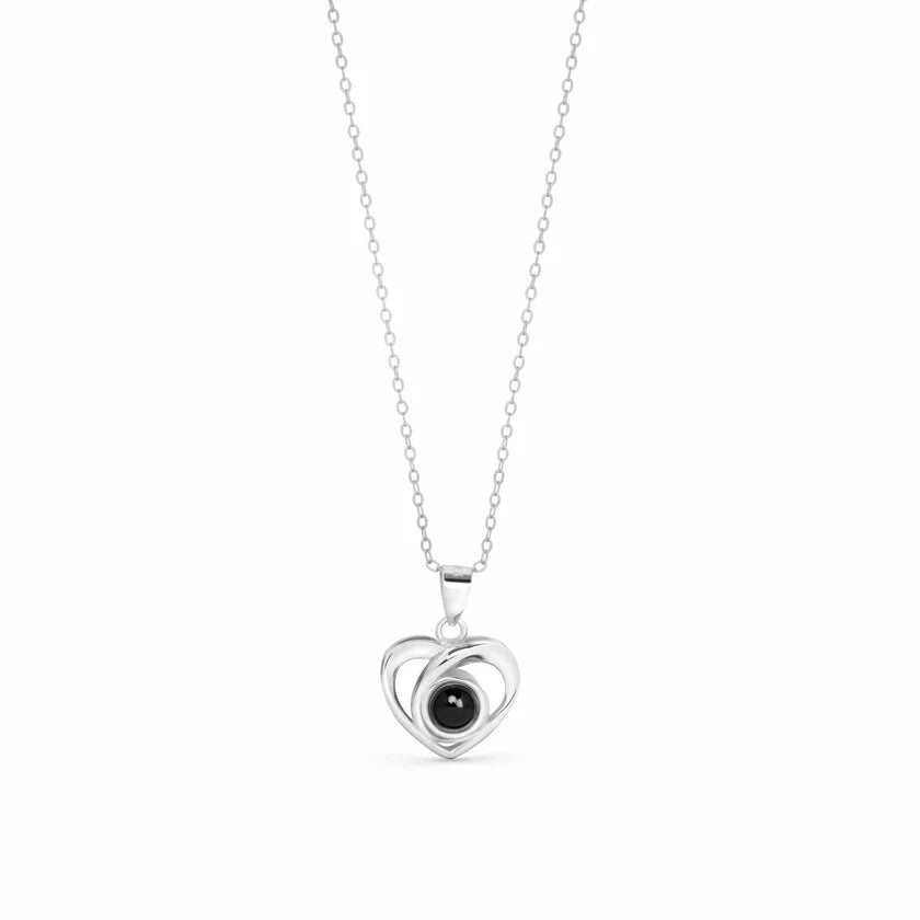 Crossed Heart Photo Necklace