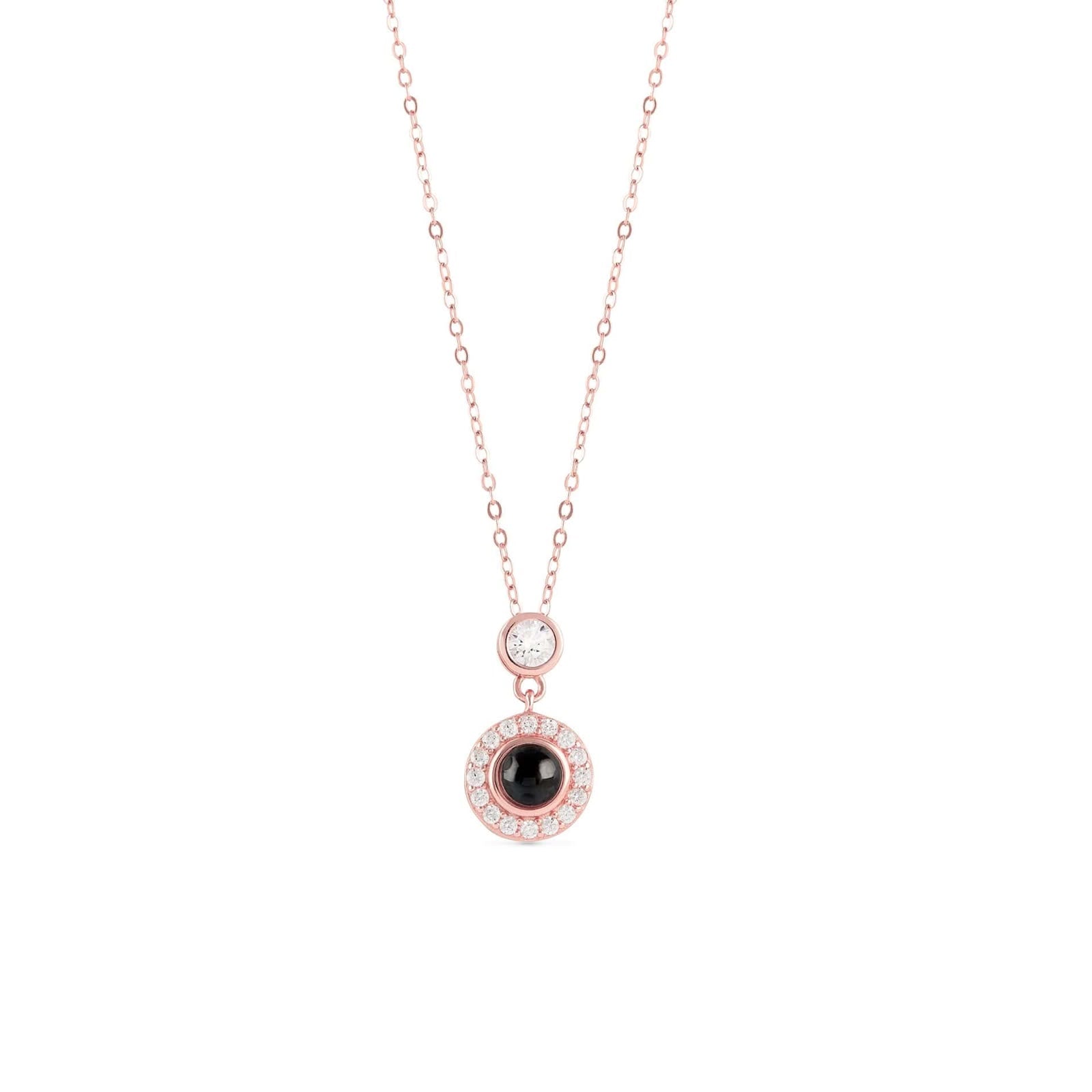 Round Zircon Photo Necklace