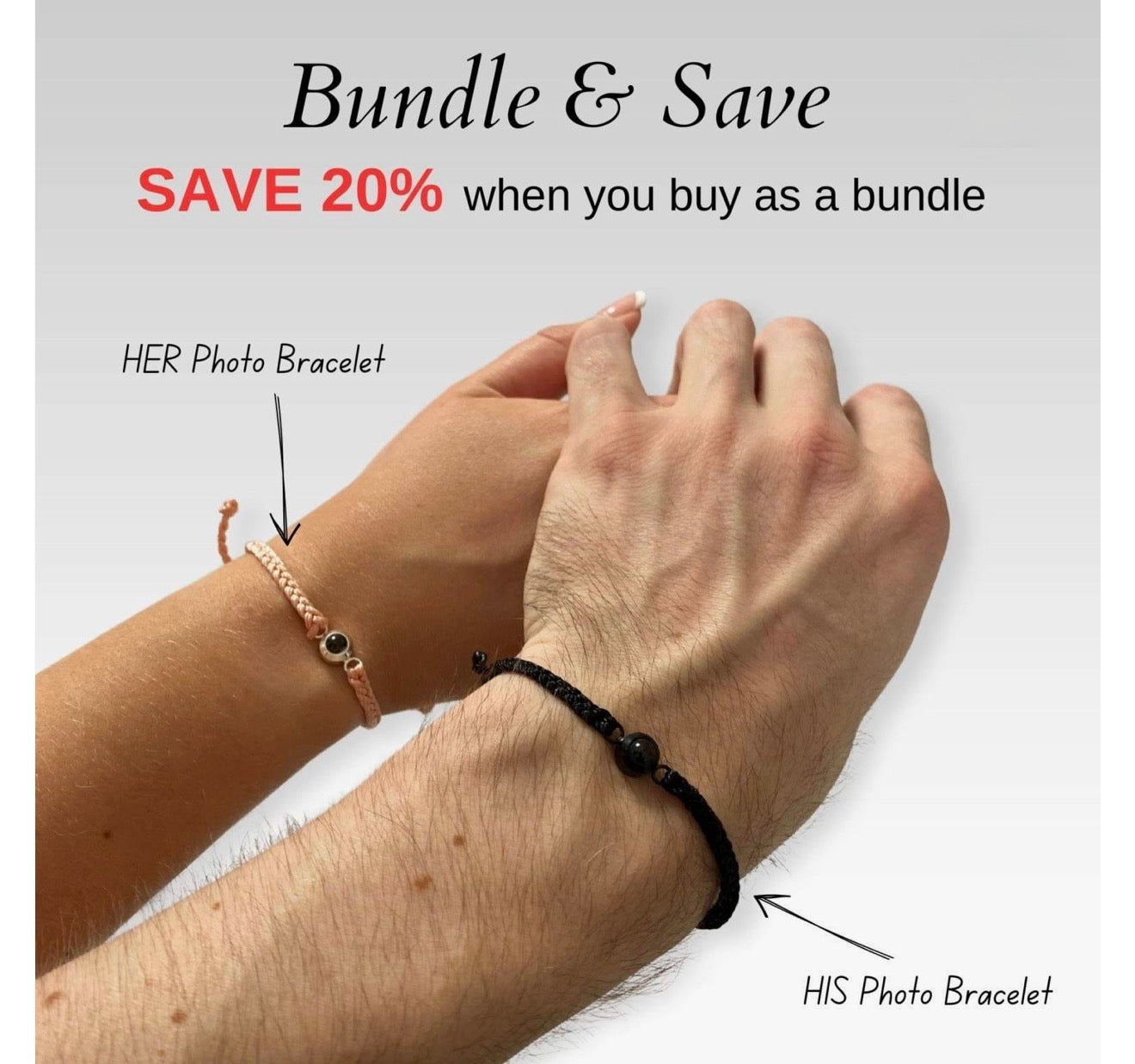 BUNDLE: His And Hers Rope Photo Bracelets