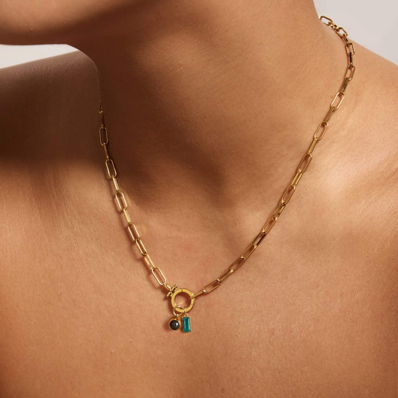 Photo & Birthstone Charm Necklace