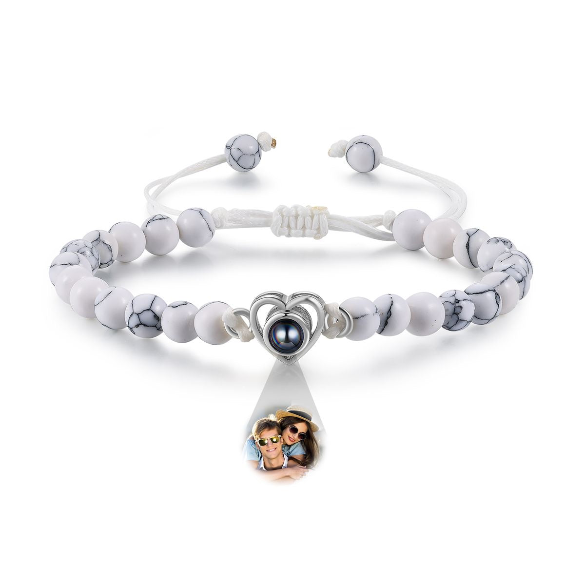 The photo projection stone bead heart shape