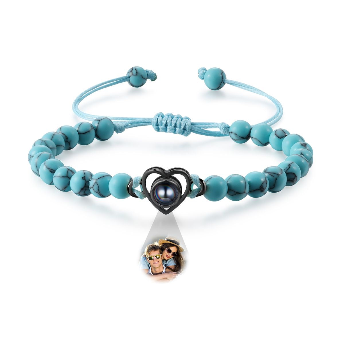 The photo projection stone bead heart shape
