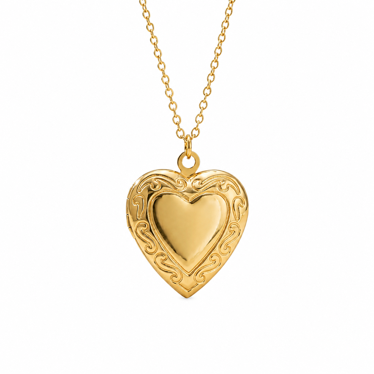 Decorated Heart Locket Necklace