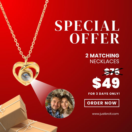 SPEICAL OFFER!! 2 HEART MATCHING PROJECTION NECKLACES